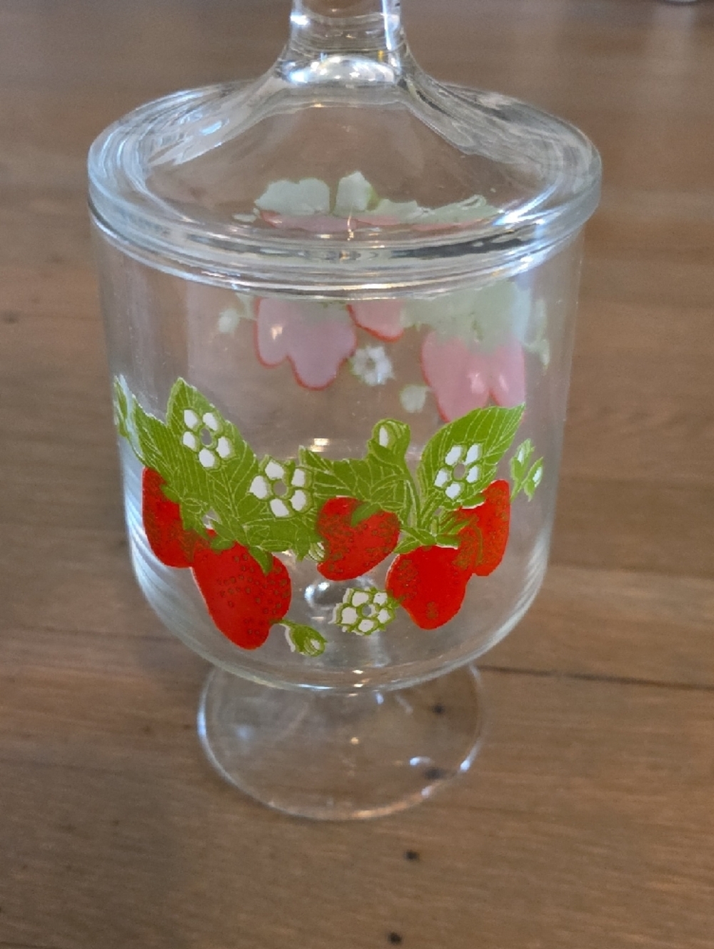 Strawberry Footed/ Pedestal Candy Jar - By Carlton Vintage 1986 - Picture 4 of 8